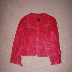 Vintage Red Leather Jacket